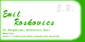 emil roskovics business card